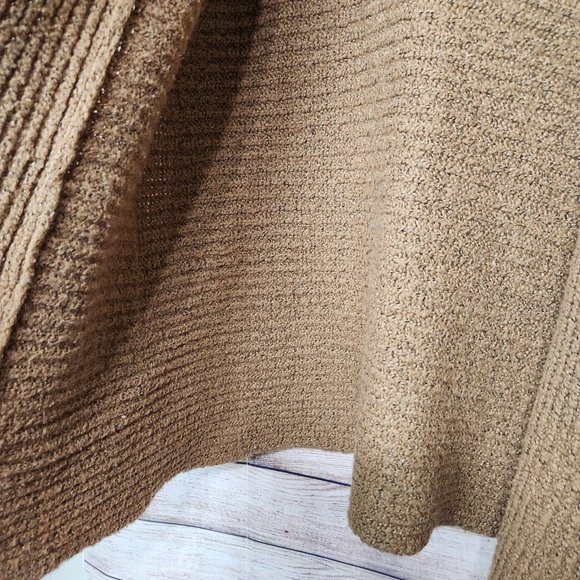 Anthropologie Kimchi Blue Camel Brown Knit Chunky Hooded Cardigan Women's XS - Picture 8 of 16